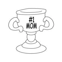 Coloriage Maman numéro un trophée