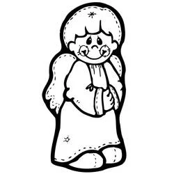 Coloriage Ange de Noël aux joues roses