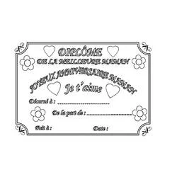 Coloriage Diplôme de la meilleure maman