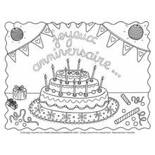 Anniversaire - Coloriages gratuits à imprimer