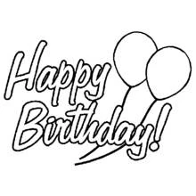 Coloriage Joyeux anniversaire écrit avec des ballons Coloriage Joyeux anniversaire écrit avec des ballons