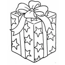 Coloriage Cadeau décoré d'étoiles Coloriage Cadeau décoré d'étoiles
