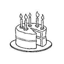 Coloriage Gâteau découpé avec une part tirée