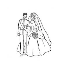 Coloriage Mariés le jour de leur anniversaire de mariage Coloriage Mariés le jour de leur anniversaire de mariage