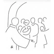 Coloriage Prêtre tenant un bébé lors du bapteme