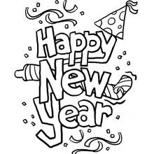 Coloriage Bonne Année en lettres décorées