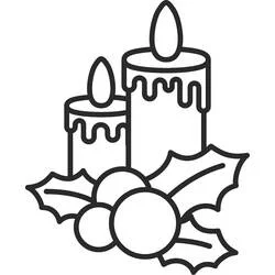 Bougie de Noël - Coloriages gratuits à imprimer