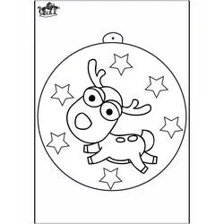 Coloriage Boule de Noël avec un renne