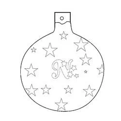 Coloriage Boule de Noël aux étoiles