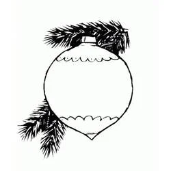 Coloriage Boule de Noël avec branches de sapin