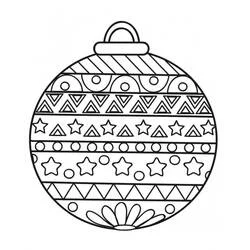 Coloriage Boule de Noël aux motifs rayés et étoilés