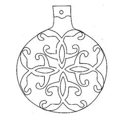 Coloriage Boule de Noël avec motif floral en volutes