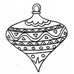 Coloriage Boule de Noël pointue à bandes ondulées