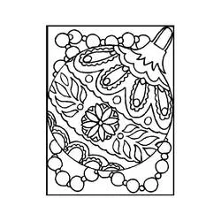 Coloriage Boule de Noël ornée avec calotte et perles