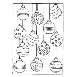 Coloriage Boule de Noël accrochées en rangées