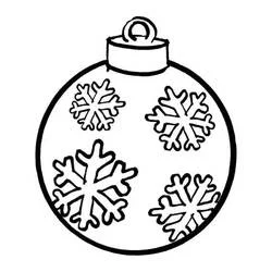 Coloriage Boule de Noël avec quatre flocons