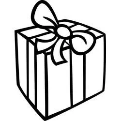 Coloriage Cadeau avec un gros ruban noué