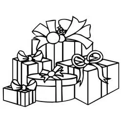 Coloriage Cadeau empilés avec rubans