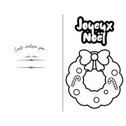Coloriage Carte de Noël avec couronne