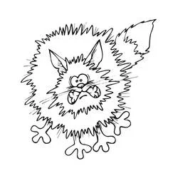 Coloriage Chat Halloween aux poils hérissés