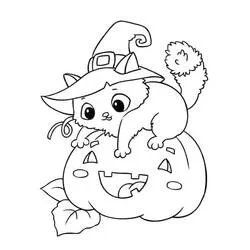 Chat Halloween - Coloriages gratuits à imprimer