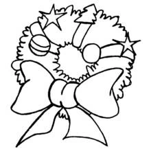 Coloriage Couronne de Noël avec noeud et décorations