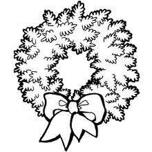 Coloriage Couronne de Noël avec un ruban