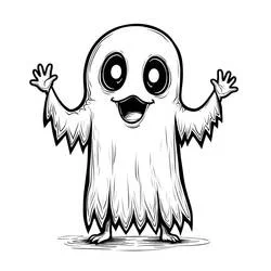 Coloriage Fantôme Halloween qui salue de ses deux mains Coloriage Fantôme Halloween qui salue de ses deux mains