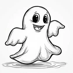 Coloriage Fantôme Halloween souriant qui flotte Coloriage Fantôme Halloween souriant qui flotte