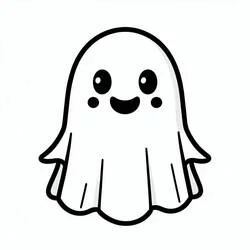 Coloriage Fantôme Halloween souriant aux joues rondes Coloriage Fantôme Halloween souriant aux joues rondes
