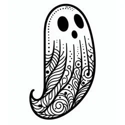 Coloriage Fantôme Halloween aux motifs zentangle Coloriage Fantôme Halloween aux motifs zentangle