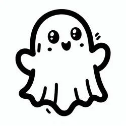 Coloriage Fantôme Halloween kawaii au visage souriant Coloriage Fantôme Halloween kawaii au visage souriant