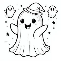 Fantôme Halloween - Coloriages gratuits à imprimer