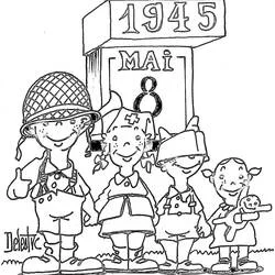 Fête de la Victoire, 8 mai 1945 - Coloriages gratuits à imprimer