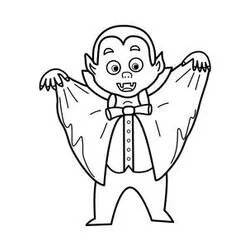 Coloriage Garçon vampire avec ailes de chauve-souris