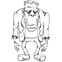 Coloriage Frankenstein avec une expression ennuyée