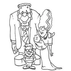 Coloriage La famille de Frankenstein