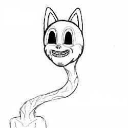 Coloriage Chat cartoon au long cou pour Halloween