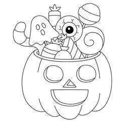 Coloriage Citrouille bonbons Halloween