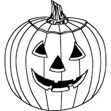 Coloriage Citrouille d'Halloween au visage sculpté