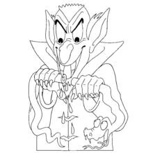Coloriage Vampire de dessin animé avec un petit dragon Coloriage Vampire de dessin animé avec un petit dragon