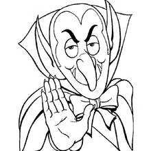 Coloriage Vampire au nœud papillon levant la main