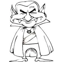 Coloriage Dracula avec une cape à col pointu Coloriage Dracula avec une cape à col pointu