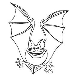 Coloriage Chauve-souris souriante aux crocs pointus
