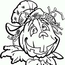 Coloriage Citrouille épouvantail avec chapeau rapiécé Coloriage Citrouille épouvantail avec chapeau rapiécé