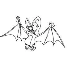Coloriage Chauve-souris de dessin animé aux ailes déployées Coloriage Chauve-souris de dessin animé aux ailes déployées