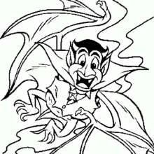 Coloriage Vampire avec des ailes de chauve-souris et une cape Coloriage Vampire avec des ailes de chauve-souris et une cape