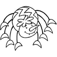 Coloriage Araignée rigolote avec un grand sourire