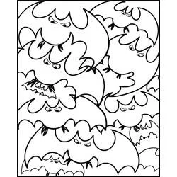 Coloriage Halloween Chauve Souris en groupe compact