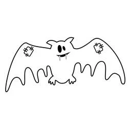 Coloriage Halloween Chauve Souris aux ailes rapiécées